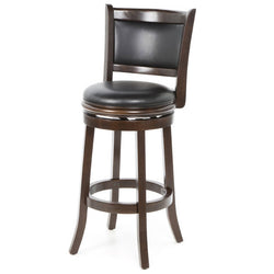 Cappuccino 29-inch Swivel Barstool with Faux Leather Cushion Seat - Dubh_Arts
 - 1