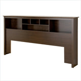 King size Bookcase Headboard in Espresso Wood Finish - Dubh_Arts
 - 1