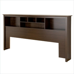 King size Bookcase Headboard in Espresso Wood Finish - Dubh_Arts
 - 1