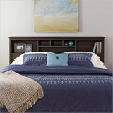 King size Bookcase Headboard in Espresso Wood Finish - Dubh_Arts
 - 2