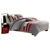 Full / Queen size Pink Chevron Stripe Comforter Set - Dubh_Arts
 - 2