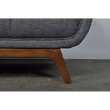 Medium Grey Linen Upholstered Modern Classic Mid-Century Sofa with Walnut Wood Legs - Dubh_Arts
 - 4