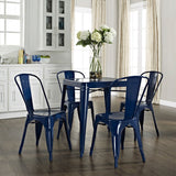 Navy Blue Modern Classic French Cafe Style Metal Dining Table - Dubh_Arts
 - 4