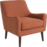 Orange Fabric Upholstered Mid-Century Style Arm Chair - Dubh_Arts
 - 3