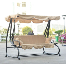 Outdoor Canopy Swing Patio Porch Shade Deck Bed in Sand - Dubh_Arts
 - 1
