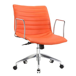 Orange Modern Mid-Back Office Chair Mid-Century Style with Metal Arms - Dubh_Arts
 - 1