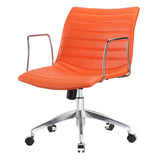 Orange Modern Mid-Back Office Chair Mid-Century Style with Metal Arms - Dubh_Arts
 - 2
