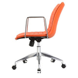 Orange Modern Mid-Back Office Chair Mid-Century Style with Metal Arms - Dubh_Arts
 - 4