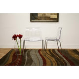 Set of 2 Modern Dining Chairs with Clear Seat and Metal Legs - Dubh_Arts
 - 3