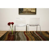 Set of 2 Modern Dining Chairs with Clear Seat and Metal Legs - Dubh_Arts
 - 4