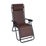 Brown Outdoor Zero Gravity Patio Recliner Lounge Chair - 300 lb Weight Capacity - Dubh_Arts
 - 2