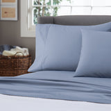 Queen 400-Thread Count Egyptian Cotton Sheet Set in Smokey Blue - Dubh_Arts
 - 2