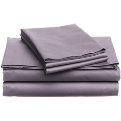 CAL King 400 Thread Count Cotton Sheet Set in Plum Purple - Dubh_Arts
 - 1