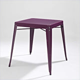 Mid-century French Cafe Style Powder-coated Steel Dining Table in Purple - Dubh_Arts
 - 3