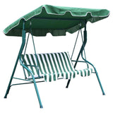 Green and White 2-Seat Outdoor Patio Porch Canopy Swing - Dubh_Arts
 - 1