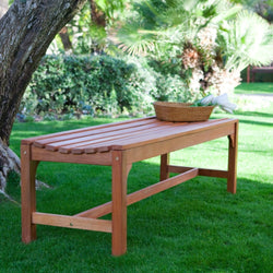 5-Ft Backless Garden Bench in Weather Resistant Wood - Dubh_Arts
 - 1