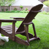 Dark Brown Wood Adirondack Chair with Built-in Retractable Ottoman - Dubh_Arts
 - 2