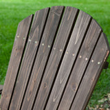 Dark Brown Wood Adirondack Chair with Built-in Retractable Ottoman - Dubh_Arts
 - 3