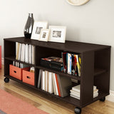 Modern Royal Cherry Finish TV Stand with Casters Wheels - Dubh_Arts
 - 2