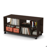 Modern Royal Cherry Finish TV Stand with Casters Wheels - Dubh_Arts
 - 3