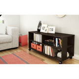 Modern Royal Cherry Finish TV Stand with Casters Wheels - Dubh_Arts
 - 4