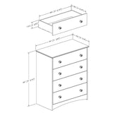 4 Drawer Child Bedroom Chest in Espresso Finish - Great for Nursery - Dubh_Arts
 - 4