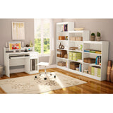 Modern Computer Desk with Keyboard Tray in White Finish - Dubh_Arts
 - 3