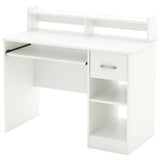 Contemporary Home Office Computer Desk in White Wood Finish - Dubh_Arts
 - 1