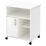 Modern Home Office Printer Stand Cart with Casters in White - Dubh_Arts
 - 1