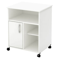 Modern Home Office Printer Stand Cart with Casters in White - Dubh_Arts
 - 1