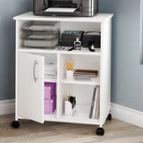 Modern Home Office Printer Stand Cart with Casters in White - Dubh_Arts
 - 2