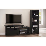 Modern Bookcase with 3 Shelves & Bottom Door in Black - Dubh_Arts
 - 2