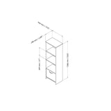 Modern Bookcase with 3 Shelves & Bottom Door in Black - Dubh_Arts
 - 3