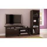 3-Shelf Bookcase with Bottom Door Storage Space in Chocolate - Dubh_Arts
 - 2