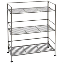 3-Shelf Iron Rectangular Folding Metal Bookcase Storage Shelves - Dubh_Arts
 - 1