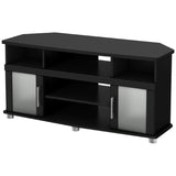 Black Corner TV Stand with Frosted Glass Doors - Dubh_Arts
 - 1