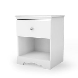 Eco-Friendly White Nightstand with Drawer and Open Shelf - Dubh_Arts
 - 1