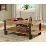 Contemporary Modern Classic Coffee Table in Worn Oak Finish - Dubh_Arts
 - 3