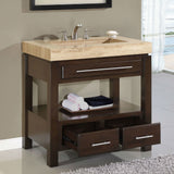 36-inch Single Bathroom Vanity Set with Travertine Stone Top & Sink - Dubh_Arts
 - 3