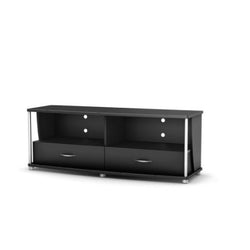 Contemporary Black TV Stand with Storage Drawers - Holds up to 185 lbs - Dubh_Arts
 - 1