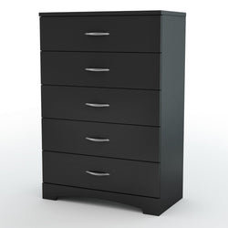 Modern 5-Drawer Bedroom Chest in Black Wood Finish - Dubh_Arts
 - 1
