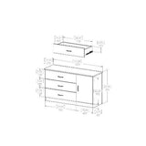 Modern 3-Drawer Dresser Wardrobe Chest with Storage Shelf in Black - Dubh_Arts
 - 4