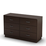 Chocolate Brown Modern Bedroom 6-Drawer Double Dresser Wardrobe - Dubh_Arts
 - 1