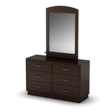 Chocolate Brown Modern Bedroom 6-Drawer Double Dresser Wardrobe - Dubh_Arts
 - 3