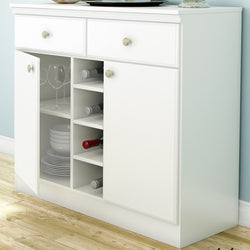 White Dining Room Sideboard Buffet Console Table with 2 Drawers - Dubh_Arts
 - 1