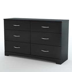 6-Drawer Dresser for Contemporary Bedroom in Black Finish - Dubh_Arts
 - 1