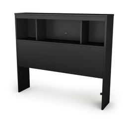Twin-size Bookcase Headboard in Black Finish - Modern Design - Dubh_Arts
 - 1