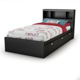 Twin-size Bookcase Headboard in Black Finish - Modern Design - Dubh_Arts
 - 2