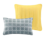Twin / Twin XL size Geometric Gray / Yellow Lightweight Coverlet Set - Dubh_Arts
 - 2