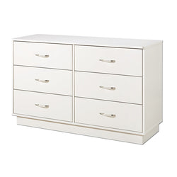 6-Drawer Double Dresser in White Finish with Interchangeable Handles - Dubh_Arts
 - 1